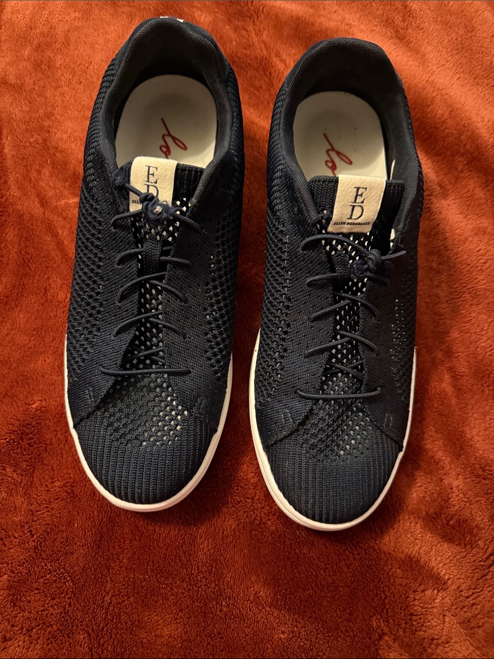 Ellen Degeneres Navy Knit Men's Lace-Up Sneakers